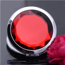 高档折叠化妆镜红宝石美容镜便携式可爱随身镜双面圆形小镜子