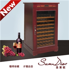 圣莱欧红酒柜/压缩机实木红酒柜72瓶装、200升容积-厂家直销