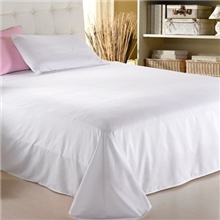 星级酒店客房布草床上用品60*40S全棉贡缎床单双人单人白色床单
