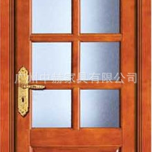 广州直销原木门厂别墅欧式厨房玻璃门卫生间移门全实木推拉门