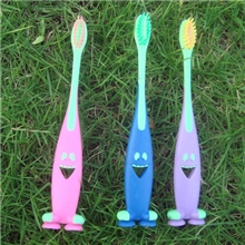 紫金花儿童牙刷，微笑牙刷超柔、出口日本韩国吸盘牙刷