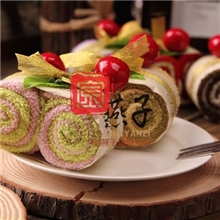 批发超仿真工艺品纯棉毛巾双条瑞士卷商务馈赠礼品双层毛巾GS54