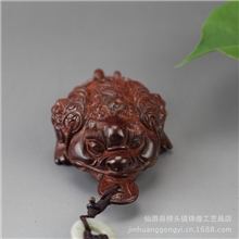 精品红木手把件正宗印度小叶紫檀三足金蟾送宝手把件工艺品