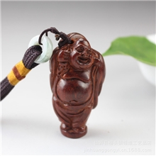 红木雕刻手工艺品印度小叶紫檀布袋和尚手把件木雕礼品