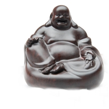 精品木雕工艺品皮黑五福弥勒佛摇佛坐佛.黑檀木五福雕像