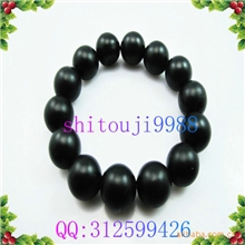 天然泗滨砭石-砭石手链14mm手链厂家直销保证正品如假包赔