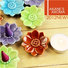 【批发】泰式向日葵花朵锥香陶瓷香盘/香具/香座印度香香托！