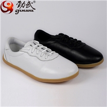 劲武正品热销特价头层小牛皮牛筋底光面太极鞋武术练功鞋
