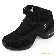 批发新款女鞋增高鞋舞蹈鞋黑色网面健身跳舞鞋