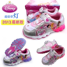 童鞋迪士尼童鞋原单Disney公主女童带灯2013新版爆款批发1