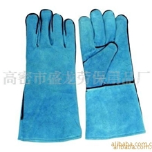 供应蓝电焊手套(图)牛皮手套
