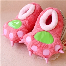 AAM002秋冬七彩熊爪子包跟毛绒棉鞋居家保暖鞋卡通立体女鞋批发