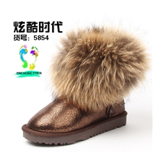 炫酷时代5854龟裂皮貉子毛口超柔毛内里时尚百搭甜美女雪地棉