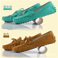 真皮春夏新款英伦透气男鞋圆头休闲鞋豆豆鞋开车鞋磨砂牛皮船鞋