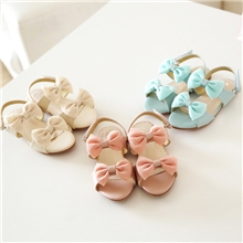 韩版夏季新款女童凉鞋可爱公主蝴蝶结脚背带魔术贴时尚儿童凉鞋
