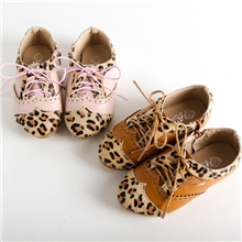 韩版儿童鞋拼色拉链牛筋软底时尚配真皮豹纹休闲系带品牌童皮鞋