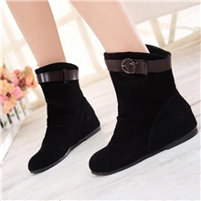 2013秋冬单靴磨砂皮高筒靴瘦腿短靴平底内增高女靴子批发AY108