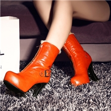 2013秋冬新款女靴纯色真皮马丁靴高跟鞋靴子厂家批发