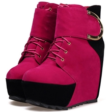 2013新款短靴坡跟防水台裸靴及踝靴女靴子myaJ928-1