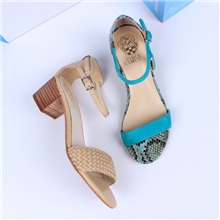 时尚必入!13新款欧美外贸真皮编织拼色中跟粗跟女式凉鞋批发