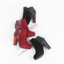 外贸新款时尚真皮女靴欧美女士粗跟高跟靴子马丁靴短靴厂家批发