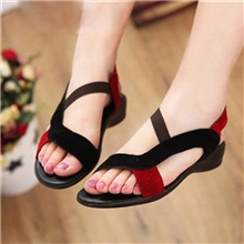 厂家批发外贸真皮女鞋2013夏季爆款罗马鞋坡跟牛皮撞色女式凉鞋