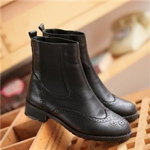 秋冬新款时尚女靴子代理加盟PU平底短靴批发冬季女鞋一件代发免费