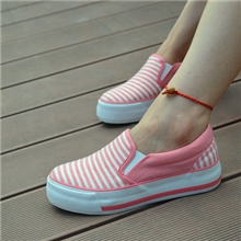 批发帆布鞋女韩版潮套脚懒人鞋鞋女学生鞋子条纹浅口一脚蹬