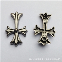 【宝权五金鞋扣】33X20十字架鞋花厂家新款直销鞋钉克罗心配件