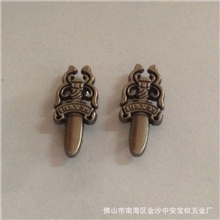 【宝权五金鞋扣】雪地靴配件32X14克罗心剑形厂家新款鞋花鞋钉