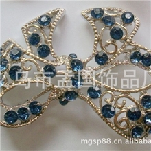 供应国贸AA水钻鞋花，网钻鞋花，烧焊鞋花，镀金白K鞋花鞋链鞋扣