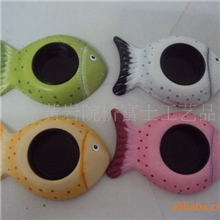 模压工艺品/创意礼品/手工绘画/家居摆设/摆件/装饰品/小鱼烛台