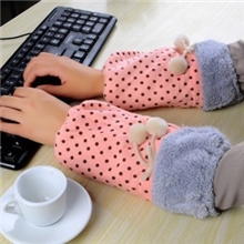 2013秋冬新款袖头可爱毛球袖套棉袖套毛绒袖套批发