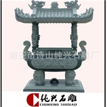 供应【宗教天公炉】四方形磨光香炉-【精品雕刻】带盖+4小龙柱