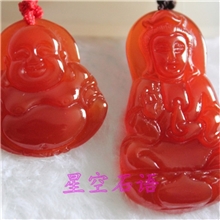 天然红玉髓小观音佛吊坠星空宝石厂大量现货批发A货通透吊坠