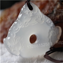 厂家大量新货批发白玉髓吊坠天然玛瑙通透平安如意挂件