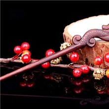 天御阁批发供应桃木发簪簪子手工发钗盘发簪头饰礼品-祥龙