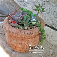 作旧红色双环欧式粗陶花盆长期供应国际仿古园艺景观仿古花盆