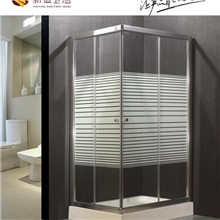 厂家直销方形平移对开丝印横纹简易淋浴房方形淋浴房