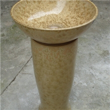 正品加厚陶瓷台上立柱盆洗手盆厨卫洗脸盆套盆土黄洗面盆