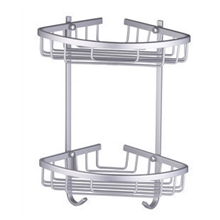 三创SC709厨房浴室太空铝转角置物架双层实心壁挂三角蓝多件包邮