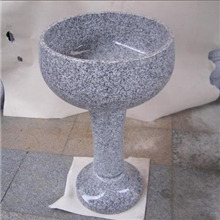 G603天然灰色系大理石圆形洗手盆台盆