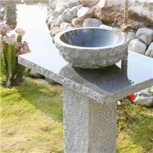 G654天然大理石灰色系圆形洗手盆台盆