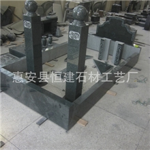 狮子柱子青石新加坡墓碑