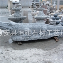 动物雕刻石制品鄂鱼出口园林雕刻品