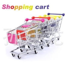 迷你超市购物车创意收纳盒超市小推车杂物、手机收纳