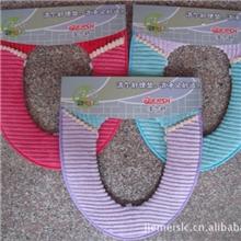 新颖别致美观耐用双色彩条绒粘扣马桶垫T002