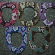 厂家直销美观大方珊瑚绒提花粘扣马桶垫[T003]加厚好用