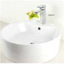圆形台上盆艺术盆白色釉面色泽好价格低品质优圆槽卫浴