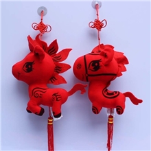 新年吉祥物马公仔雅皮士毛绒玩具公司礼品汽车挂件批发可爱男女马